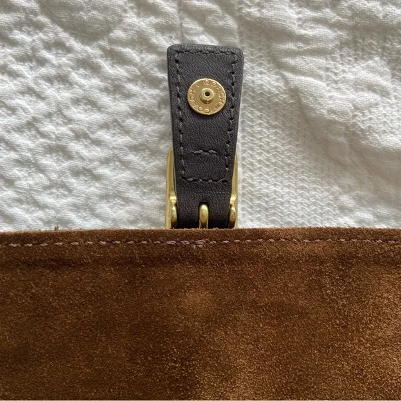 Coach Vintage Brown suede Leather Crossbody Bag